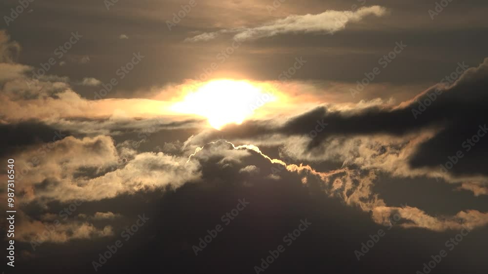 Timelapse Dramatic Sunset with Clouds on Sky, Puffy Cloudy Setting Dusk, Climate, Global Warming Time Lapse Timelapse Dramatic Sunset with Clouds on Sky, Puffy Cloudy Setting Dusk, Climate, Global Warming Time Lapse