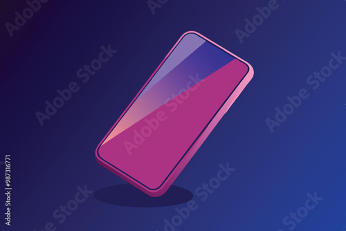 An Phone resting on a purple surface, enhanced by a striking blue and purple gradient background.