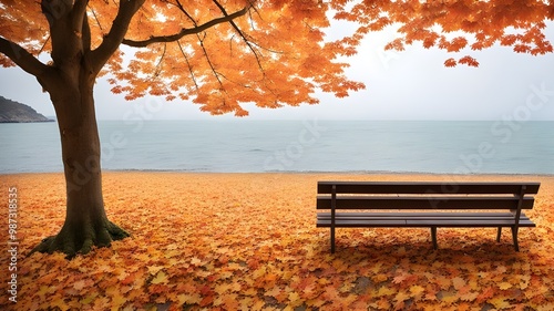 seaside outdoor with autumn photo