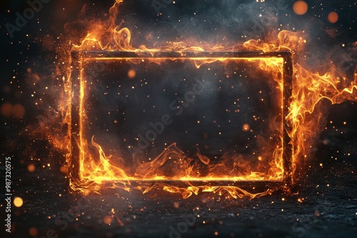 Fiery Frame: A Burning Rectangle