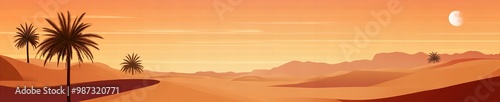 Sahara desert background banner, concept of travel and adventure photo