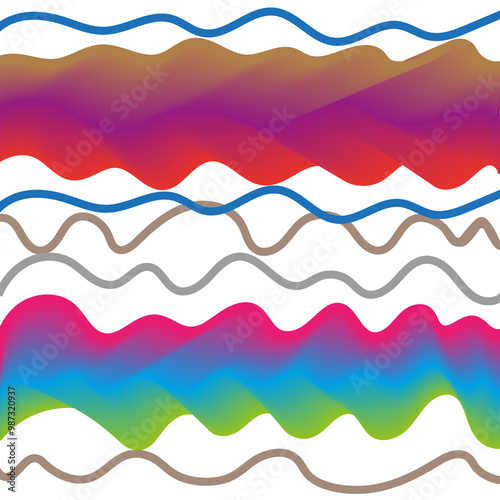 White background with waves of colored lines for your projects.