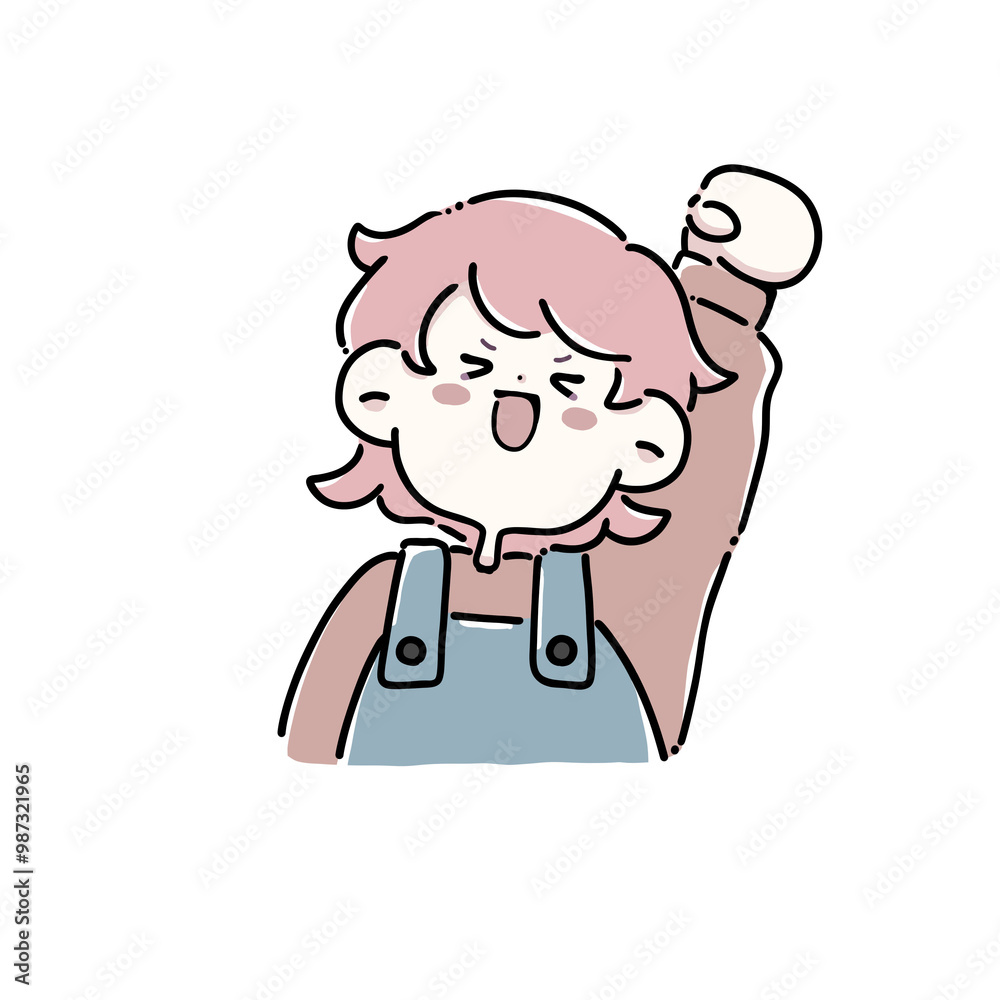 やる気がみなぎっている女の子(左手) やる気がみなぎっている女の子(左手)