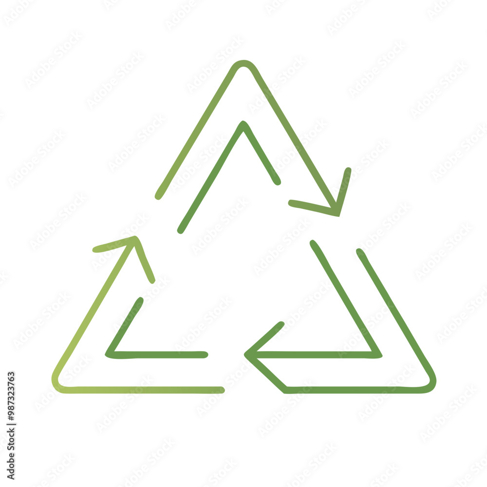Green recycling symbol representing eco-friendly practices and waste reduction Green recycling symbol representing eco-friendly practices and waste reduction