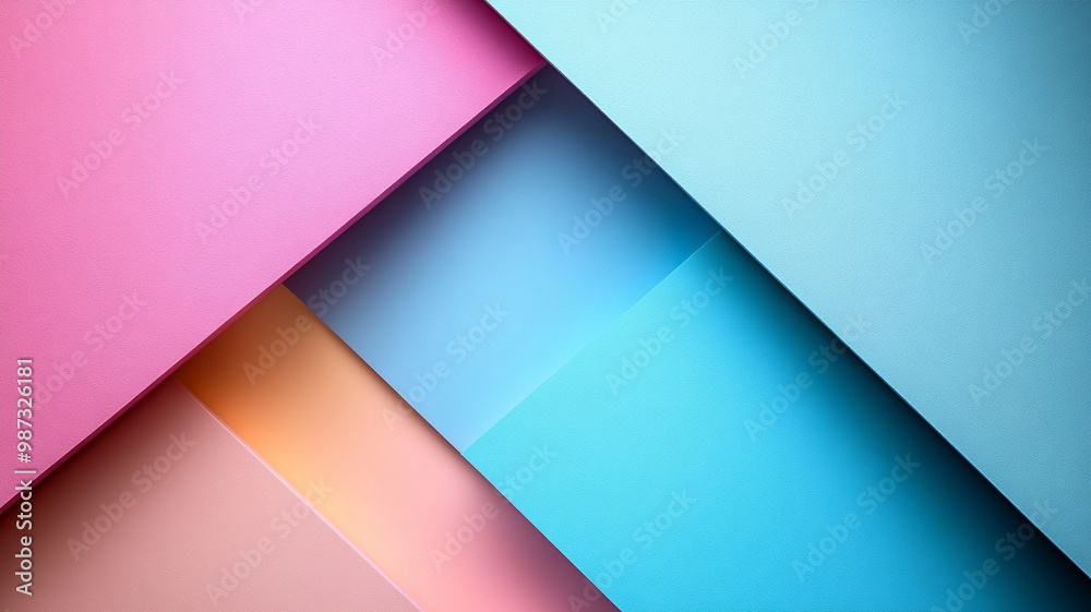 Pastel colored sheets of paper arranged in modern, sleek design create visually appealing background. soft hues of pink, blue, and orange blend harmoniously, evoking sense of calm and creativity Pastel colored sheets of paper arranged in modern, sleek design create visually appealing background. soft hues of pink, blue, and orange blend harmoniously, evoking sense of calm and creativity