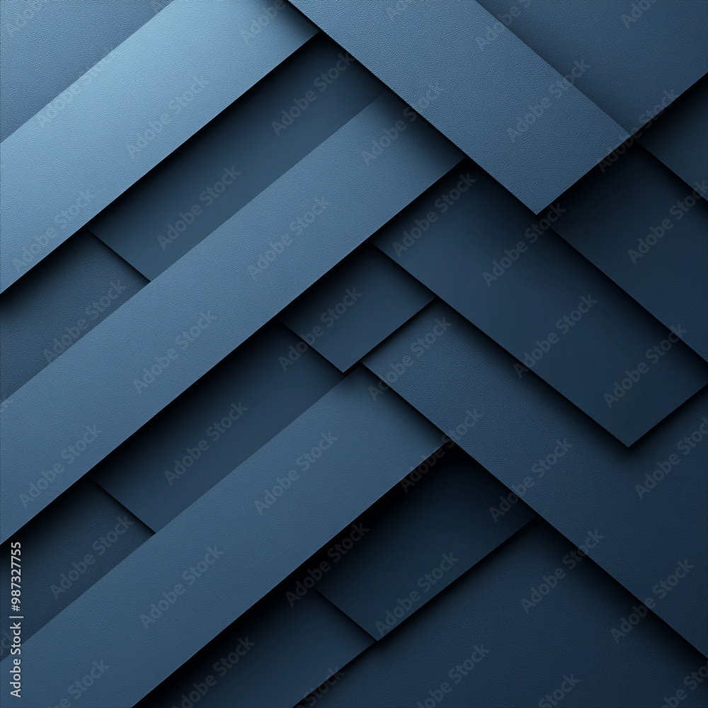 Obraz premium Layered blue textures create modern and sophisticated background, perfect for branding or design projects. interplay of light and shadow adds depth and visual interest