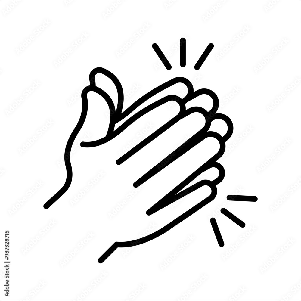 clapping icon, vector illustration, ideal for visual celebrations, and introductions isolated on a white background. clapping icon, vector illustration, ideal for visual celebrations, and introductions isolated on a white background.