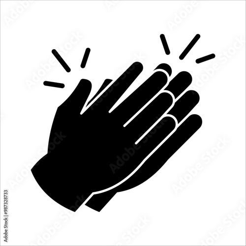 clapping icon, vector illustration, ideal for visual celebrations, and introductions isolated on a white background.