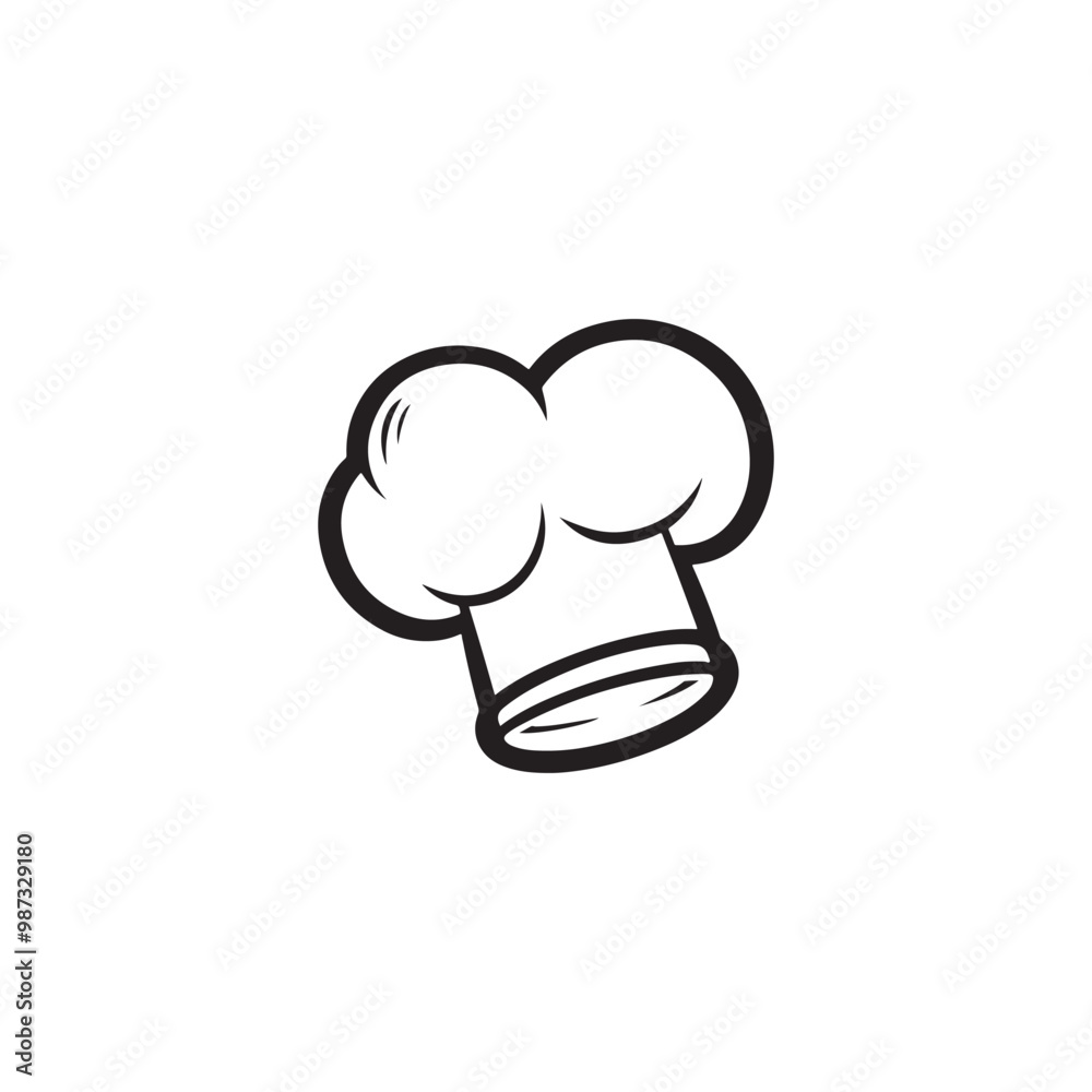 Cook Hat Icon - Simple Line Art Chef Toque Illustration. Cook Hat Icon - Simple Line Art Chef Toque Illustration.