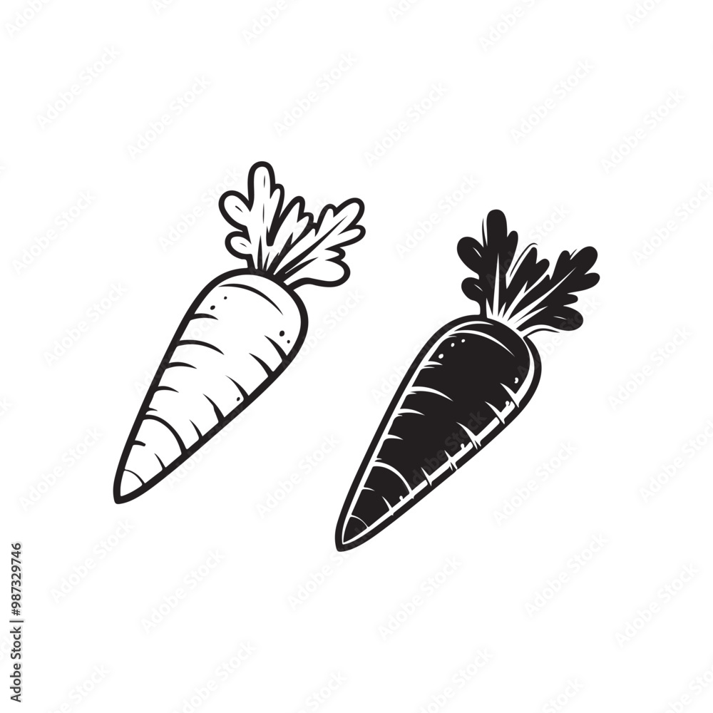 Diet Carrot Vector Icon - Simple Outline for Web Design. Diet Carrot Vector Icon - Simple Outline for Web Design.