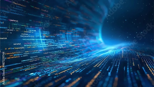 Abstract digital background featuring computer code, highlighting JavaScript text in a software design theme, Generative AI.