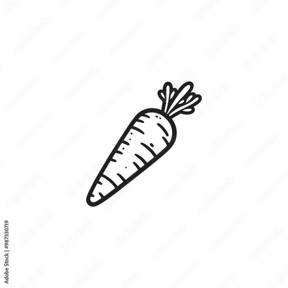 Diet Carrot Outline Icon - Simple Vector for Web and Print. Diet Carrot Outline Icon - Simple Vector for Web and Print.