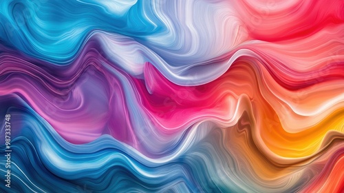 Flowing multicolor gradient brushstrokes with wavy textures, ideal for a modern abstract backdrop