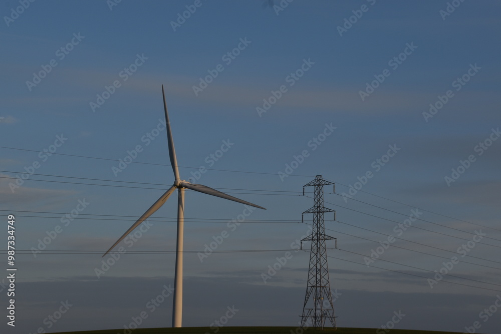 Fototapeta premium Wind turbine and Pylon
