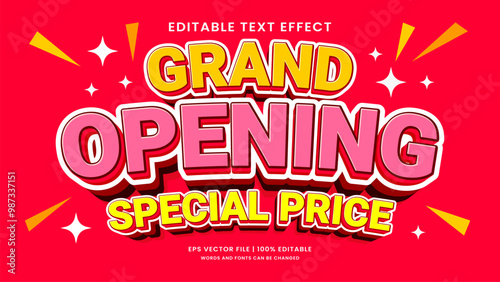 Grand opening sale 3d editable text effect