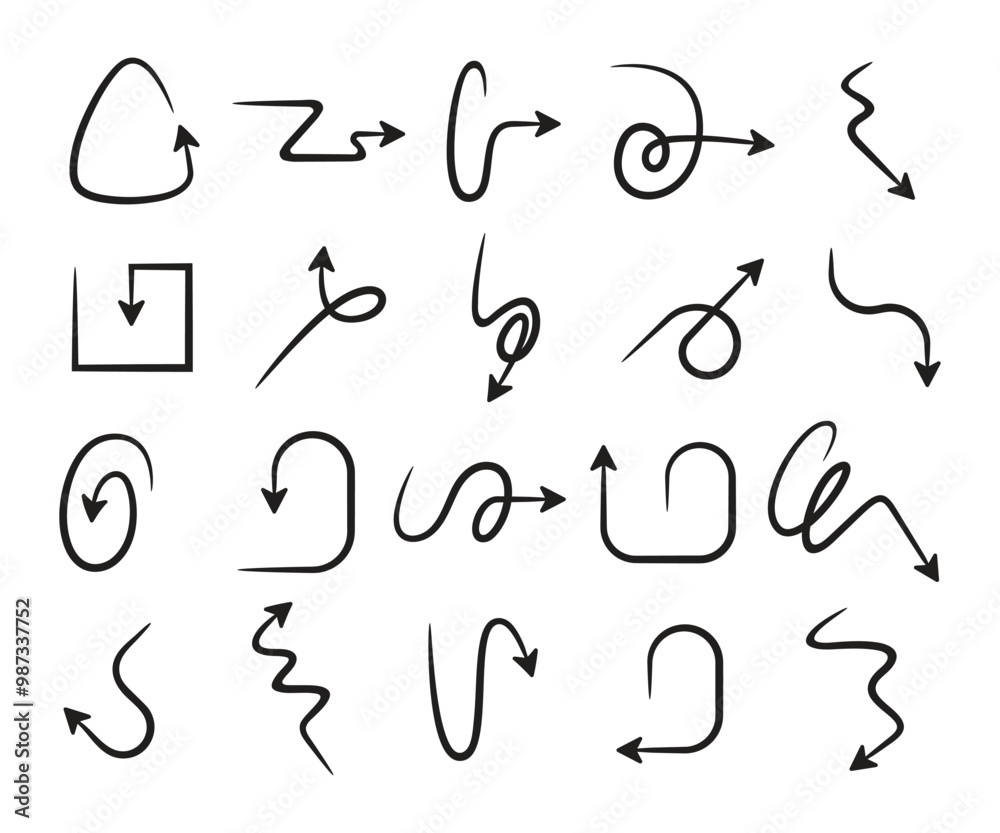 doodle and hand drawn arrow symbol set vector illustration doodle and hand drawn arrow symbol set vector illustration