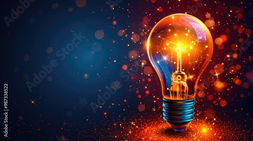 Lightbulb symbolizing brilliant ideas, reflecting creativity and innovation, showcasing the spark of inspiration and potential for groundbreaking discoveries.