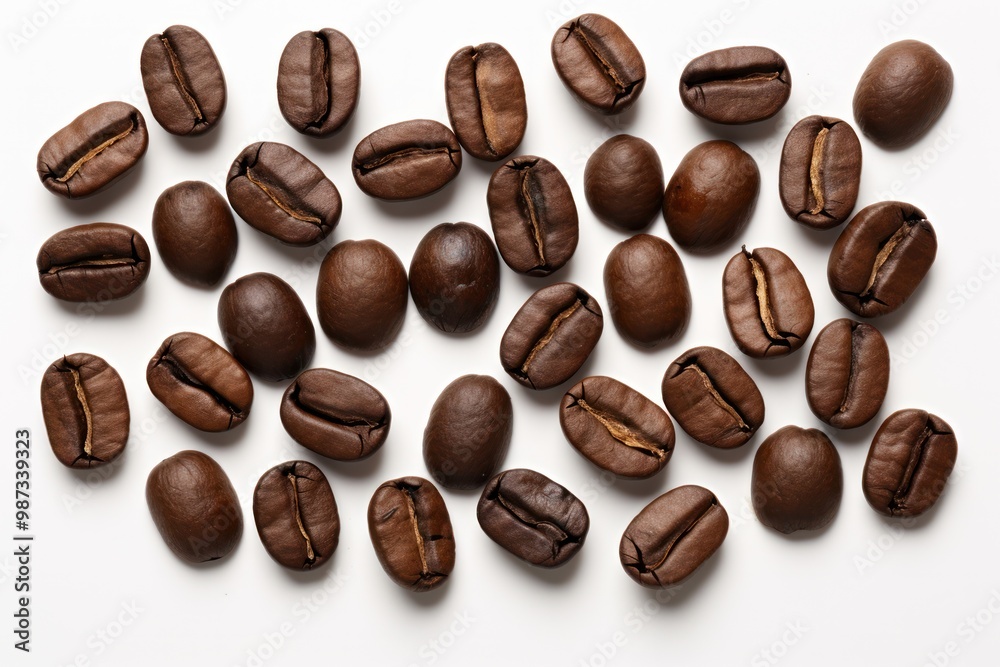 A close-up shot of coffee beans arranged in a geometric pattern, highlighting their uniform shape and size. A close-up shot of coffee beans arranged in a geometric pattern, highlighting their uniform shape and size.