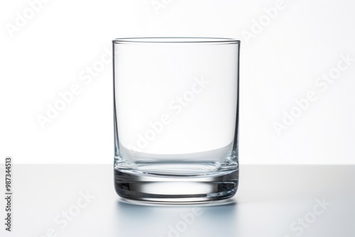 A minimalist, clear glass with no branding, filled with refreshing water