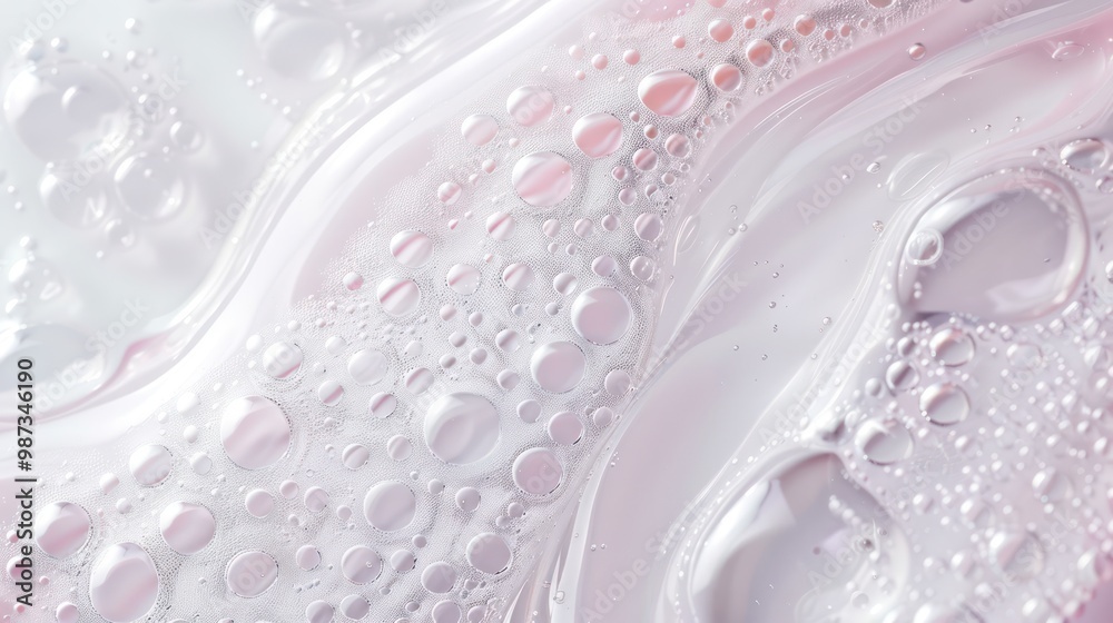 Close up of clear gel cosmetic product, foamy skin care gel Close up of clear gel cosmetic product, foamy skin care gel