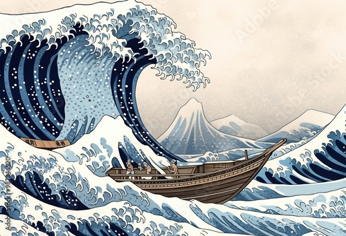 The Great Wave off Kanagawa Japanese Woodblock Print