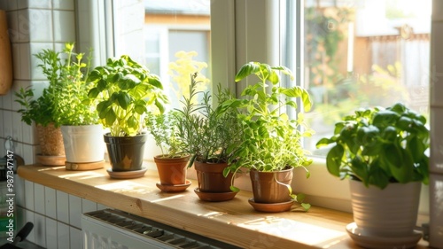 Wallpaper Mural Potted plants on a sunlit windowsill,Houseplant Appreciation Day Torontodigital.ca