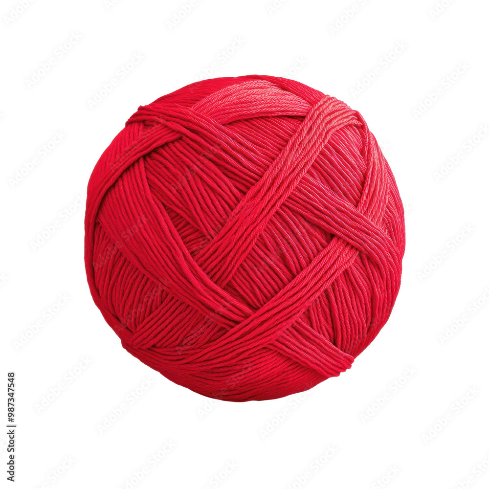 Vibrant Red Yarn Ball for Craft Projects on transparent background Vibrant Red Yarn Ball for Craft Projects on transparent background