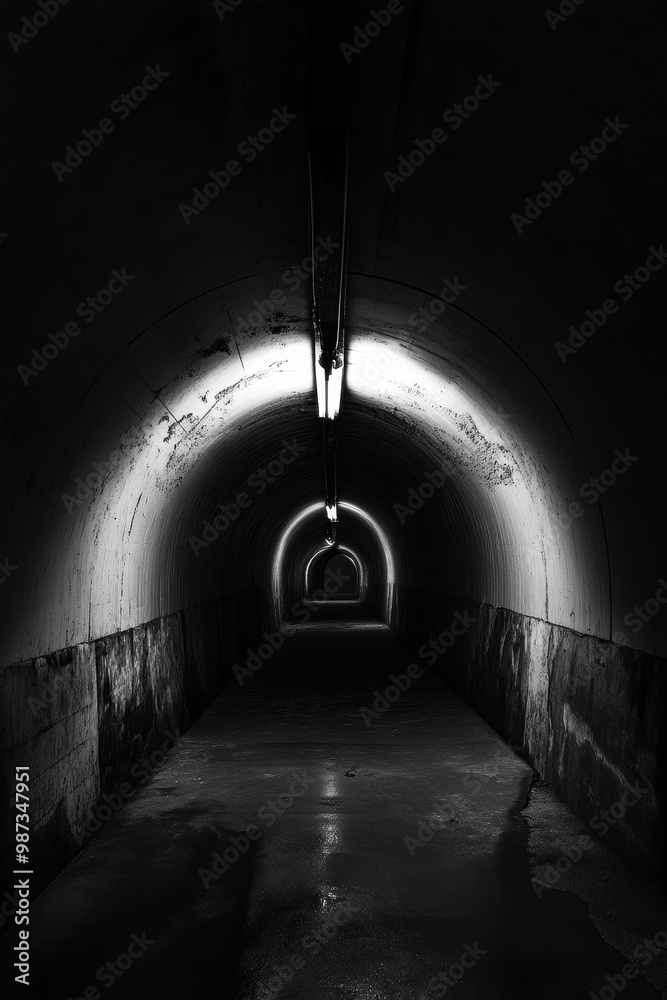 Mysterious Tunnel with Dramatic Lighting Effects Mysterious Tunnel with Dramatic Lighting Effects