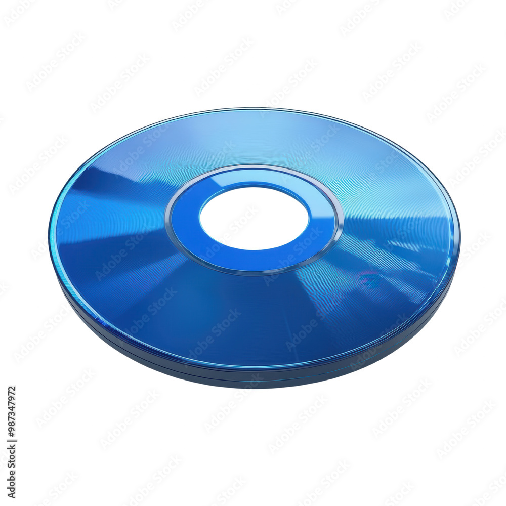 Glossy Blue CD on Transparent Background Glossy Blue CD on Transparent Background
