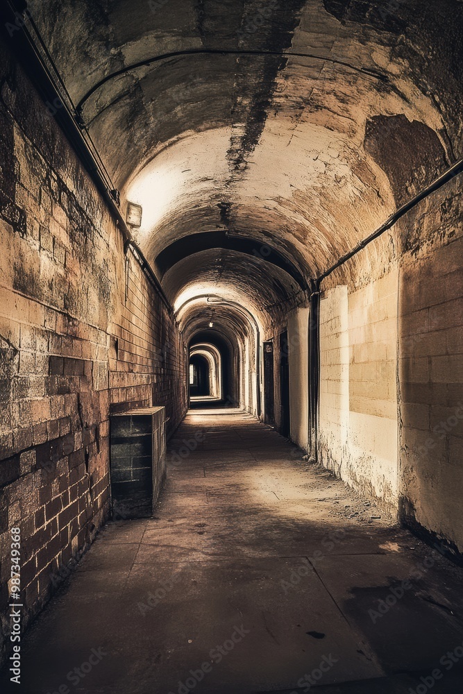 Mysterious Underground Hallway with Arching Ceilings Mysterious Underground Hallway with Arching Ceilings