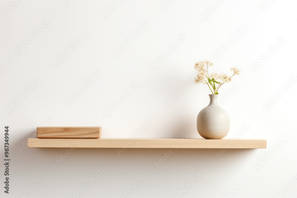 A Scandinavian-inspired shelf made from light maple wood, exuding a sense of tranquility and minimalist beauty. A Scandinavian-inspired shelf made from light maple wood, exuding a sense of tranquility and minimalist beauty.