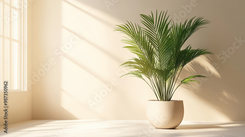 Plant in a vase on the table, a simple yet elegant arrangement