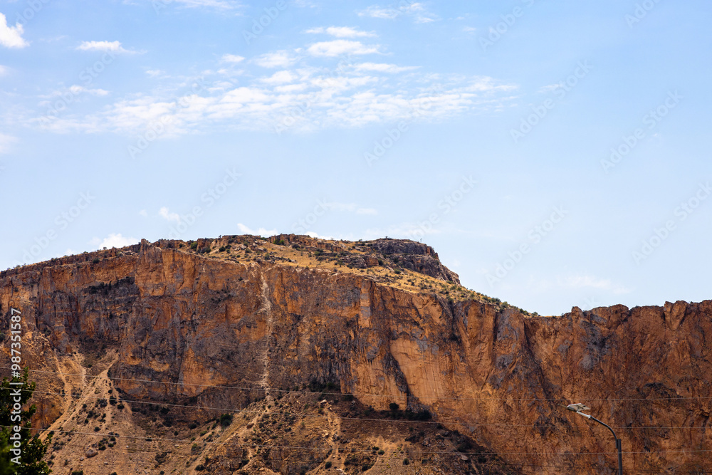 Fototapeta premium dark orange mountain near Areni, Armenia in summer