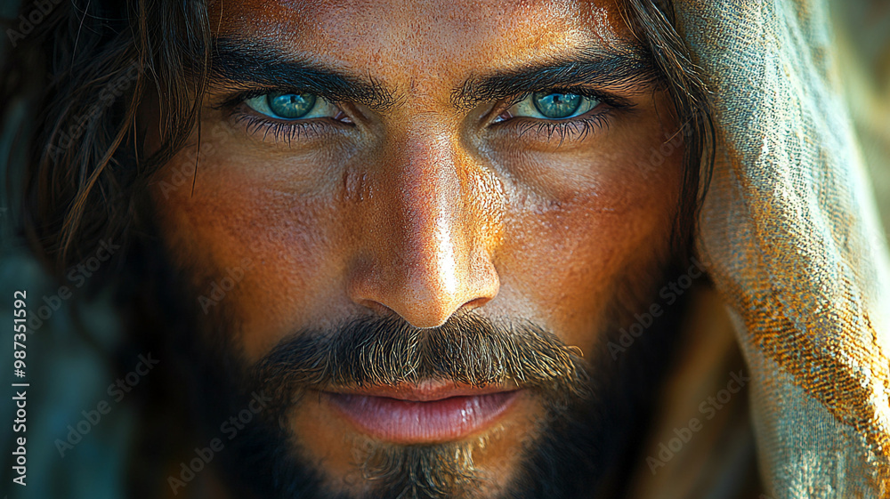 The calm and beautiful face of Jesus IN PRAYER. The Temple of God. The calm and beautiful face of Jesus IN PRAYER. The Temple of God.