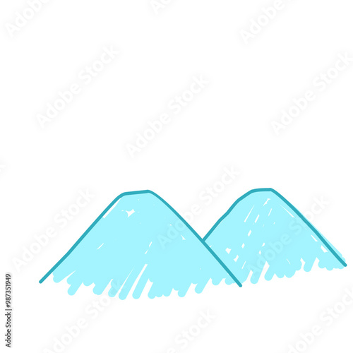 Kids Drawing Mountain Doodle Color 