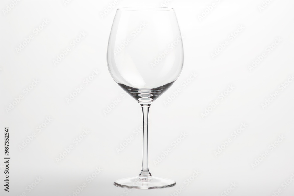A sophisticated and modern glass wine goblet with a delicate stem and thin rim A sophisticated and modern glass wine goblet with a delicate stem and thin rim