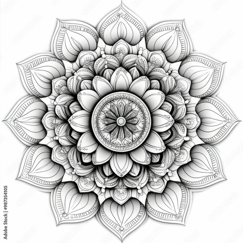 mandala coloring book page, clean line, thick lines, black and white, white background 3D
mandala coloring book page, clean line, thick lines, black and white, white background 3D