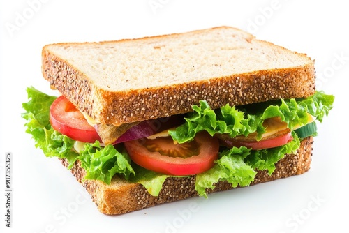 A sandwich isolated on a white background, ai