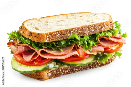 A sandwich isolated on a white background, ai