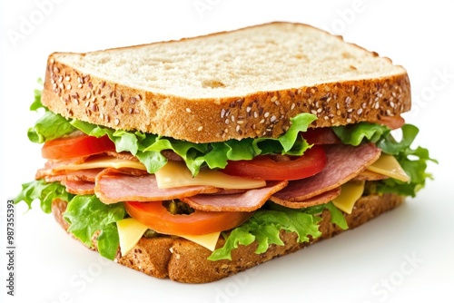 A sandwich isolated on a white background, ai