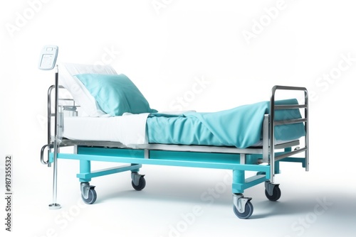 A symbolic representation of a hospital bed, conveying themes of healthcare, recovery, and hope.