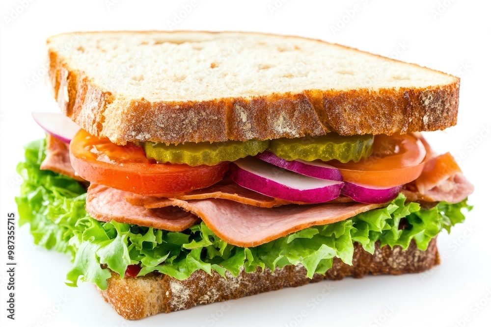 A sandwich isolated on a white background, ai A sandwich isolated on a white background, ai