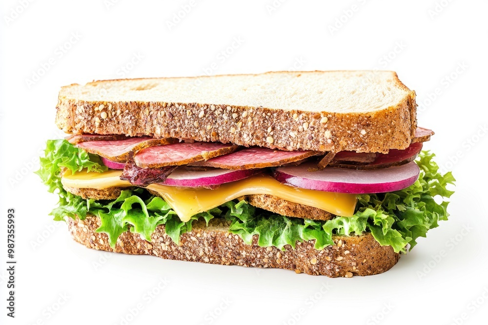 A sandwich isolated on a white background, ai A sandwich isolated on a white background, ai