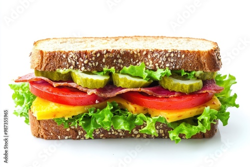 A sandwich isolated on a white background, ai