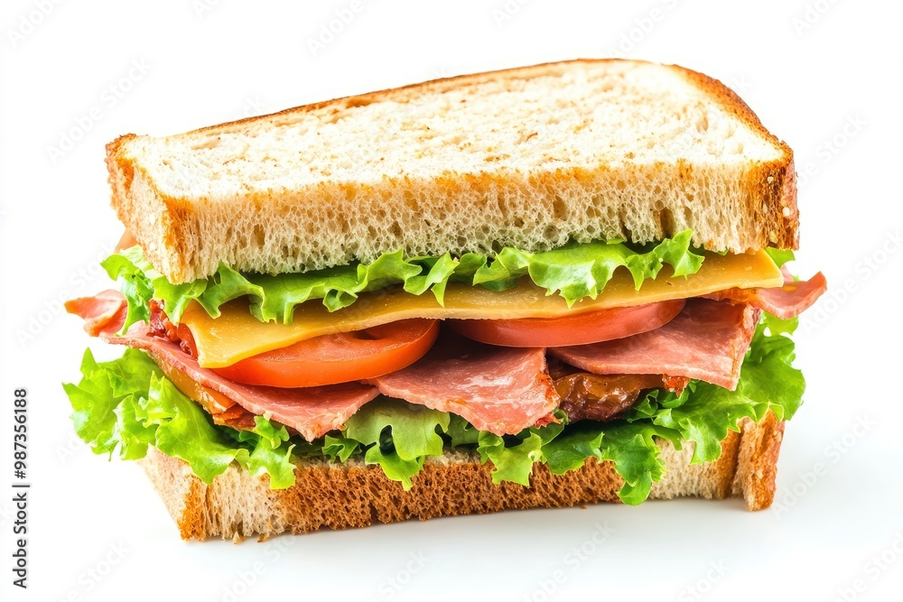 A sandwich isolated on a white background, ai A sandwich isolated on a white background, ai