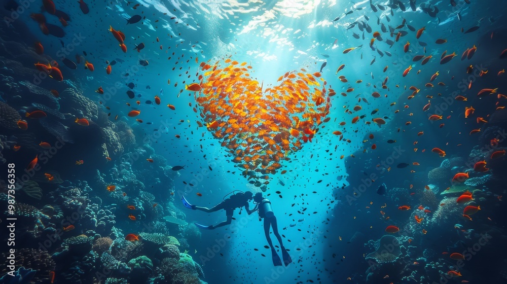 Fototapeta premium Minimalist Background Highlighting the Affectionate Moments of a Young Couple