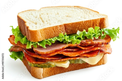 A sandwich isolated on a white background, ai