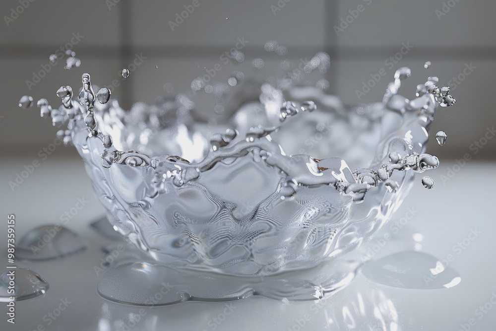 of water splashing isolated on a white background, full view in center. of water splashing isolated on a white background, full view in center.