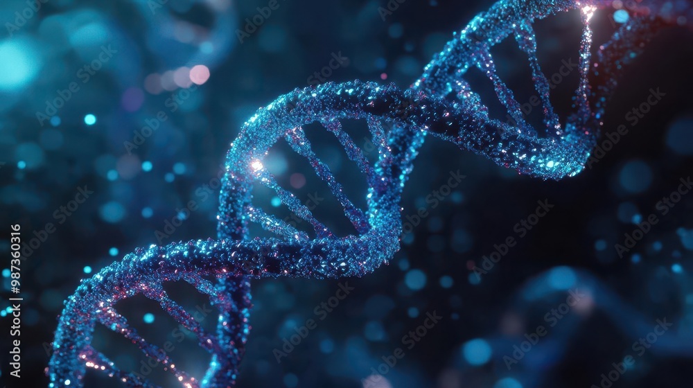 futuristic dna helix model in vivid blues showcasing the intricate beauty of lifes building blocks 3d molecular structure illustration futuristic dna helix model in vivid blues showcasing the intricate beauty of lifes building blocks 3d molecular structure illustration
