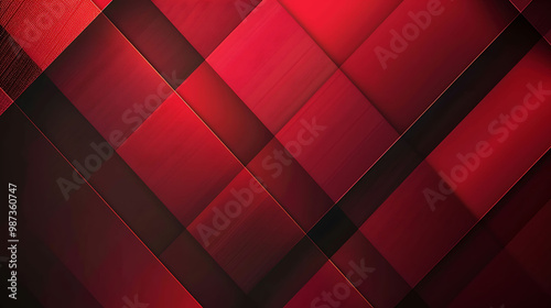 Abstract design featuring red and black geometric shapes